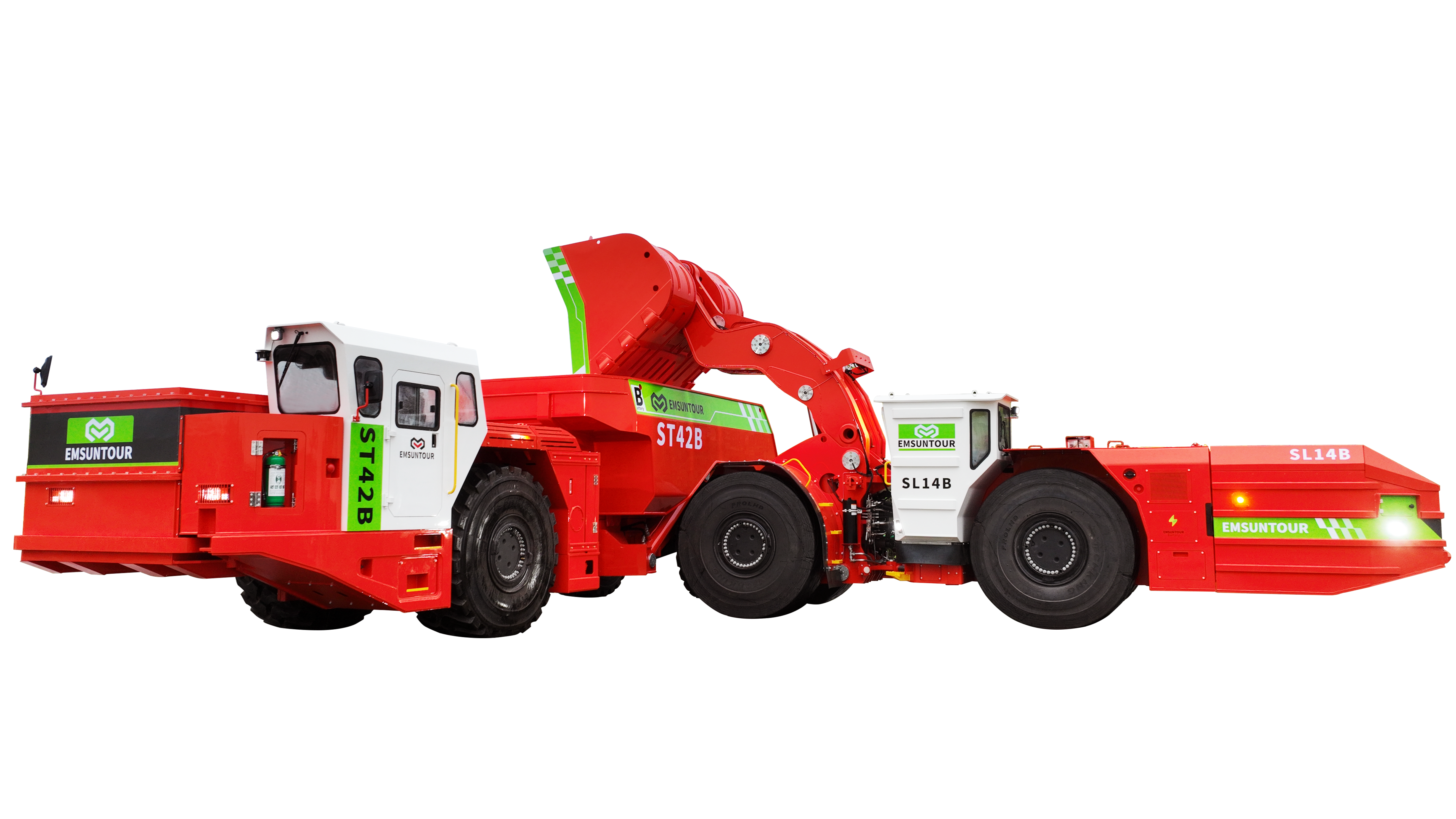 纯电驱动铲运机SL14B和运矿卡ST42B